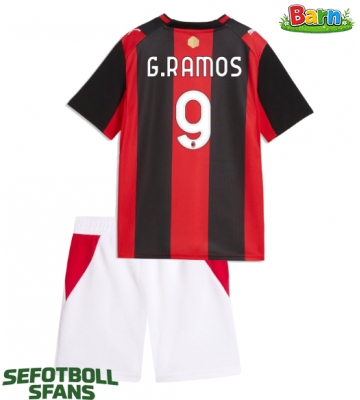 AC Milan Goncalo Ramos #9 Hemmaställ Barn 2026-27 Kortärmad (+ Korta byxor)